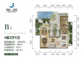 高2区别墅B户型258㎡4房2厅4卫地下一层