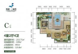 高2区别墅C户型215㎡4房2厅4卫地下一层
