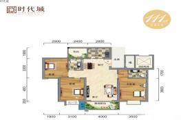 A2-B户型图 3室2厅2卫1厨 111㎡