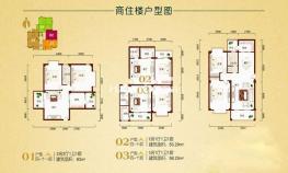 B座商住楼户型图 2室1厅 53-83㎡
