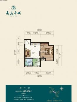 户型图 1室1厅1卫 43㎡
