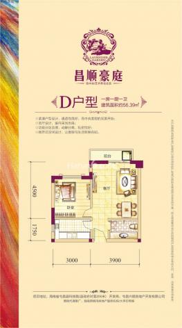D户型图 1室1卫1厨 56㎡