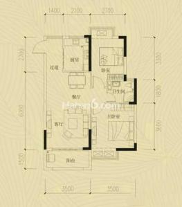 2室2厅1卫1厨  建筑面积83㎡