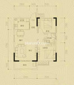 2室2厅1卫1厨  建筑面积87㎡