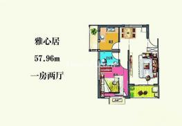 户型图 1室2厅1卫1厨 57㎡