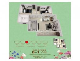 B-1户型图2室2厅1卫1厨82
