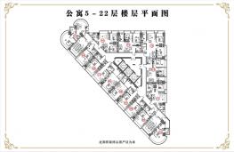公寓5-22层楼层平面图