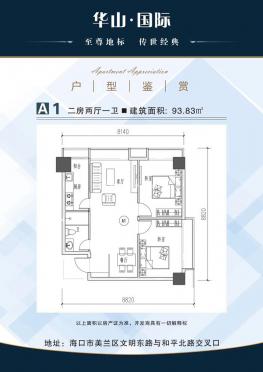 A1户型93㎡两房两厅一卫i